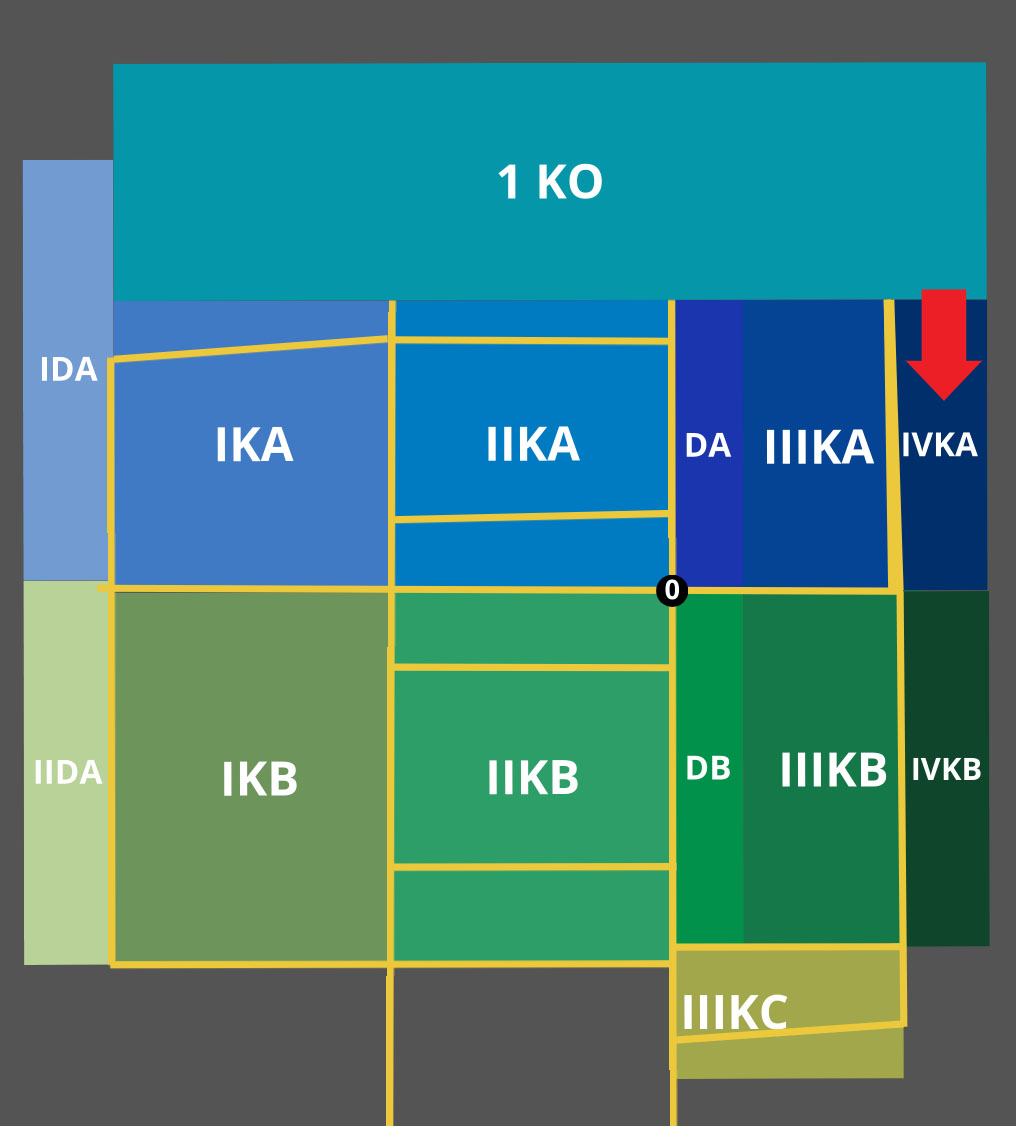 Sektor IVKA, rząd 5, miejsce 1 Mapa sektora IVKA