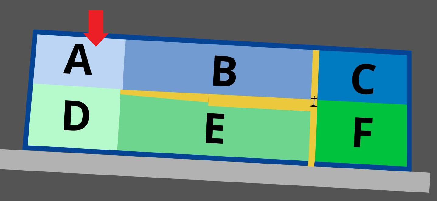 Sektor A, rząd 1, miejsce 6 Mapa sektora A
